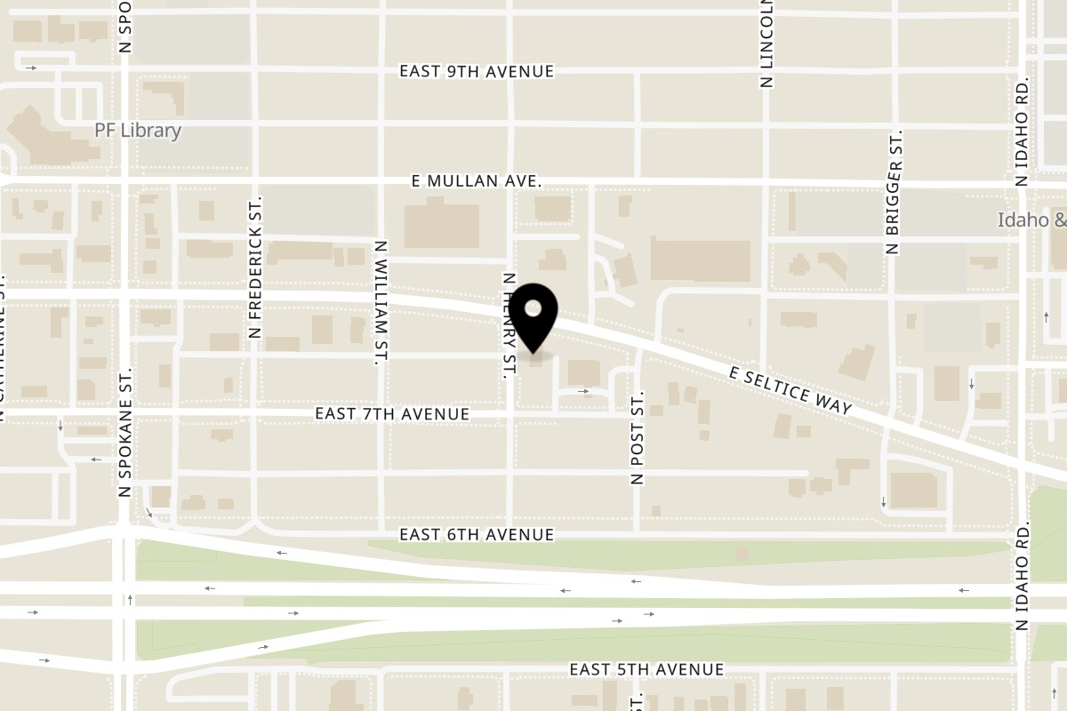 Map showing the location of Encanto on 402 E Seltice Way in Post Falls